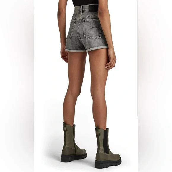 G-STAR Raw Shorts Womens Tedie Ultra High Rise Denim Faded Carbon Size 29 - Picture 2 of 16